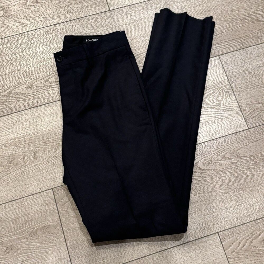 Bonobos Marzotto Pants Mens 30x37 UH Black‎ Argyle Pattern Preppy Casual Wool